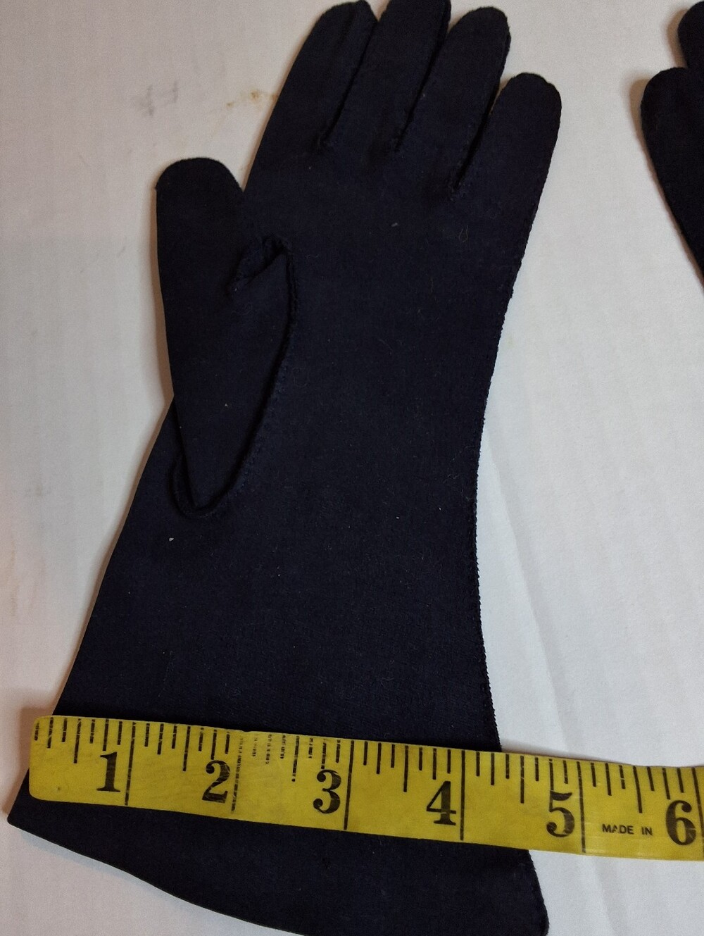 Vintage Shalimar Navy Blue Beaded Dress Gloves Made in USA Size 7 - Picture 9 of 9